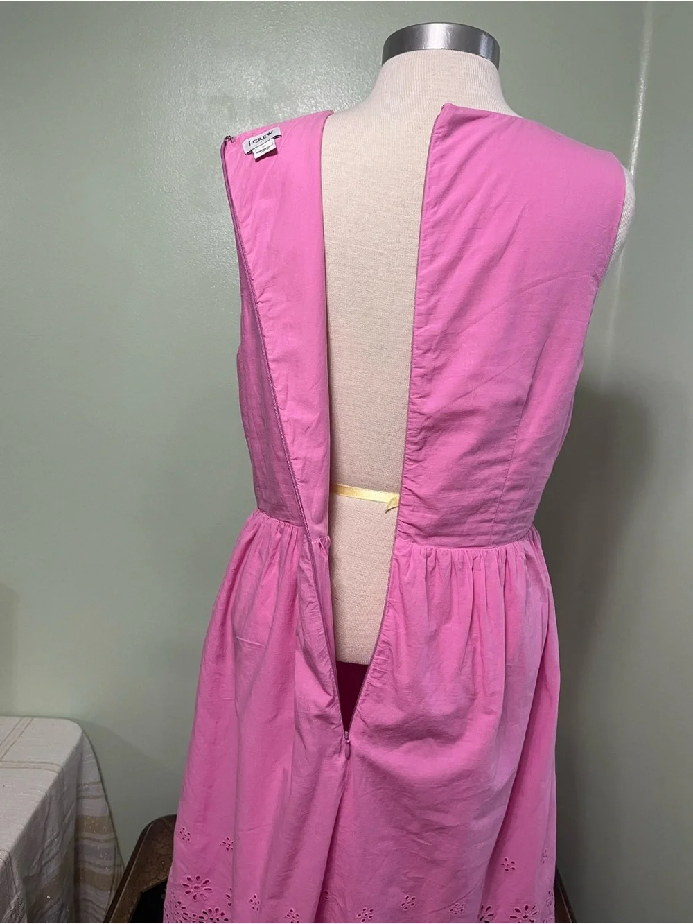 J.Crew Pink Eyelet Sleeveless Cotton Dress Size 12